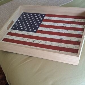 Rustic American Flag Serving Tray